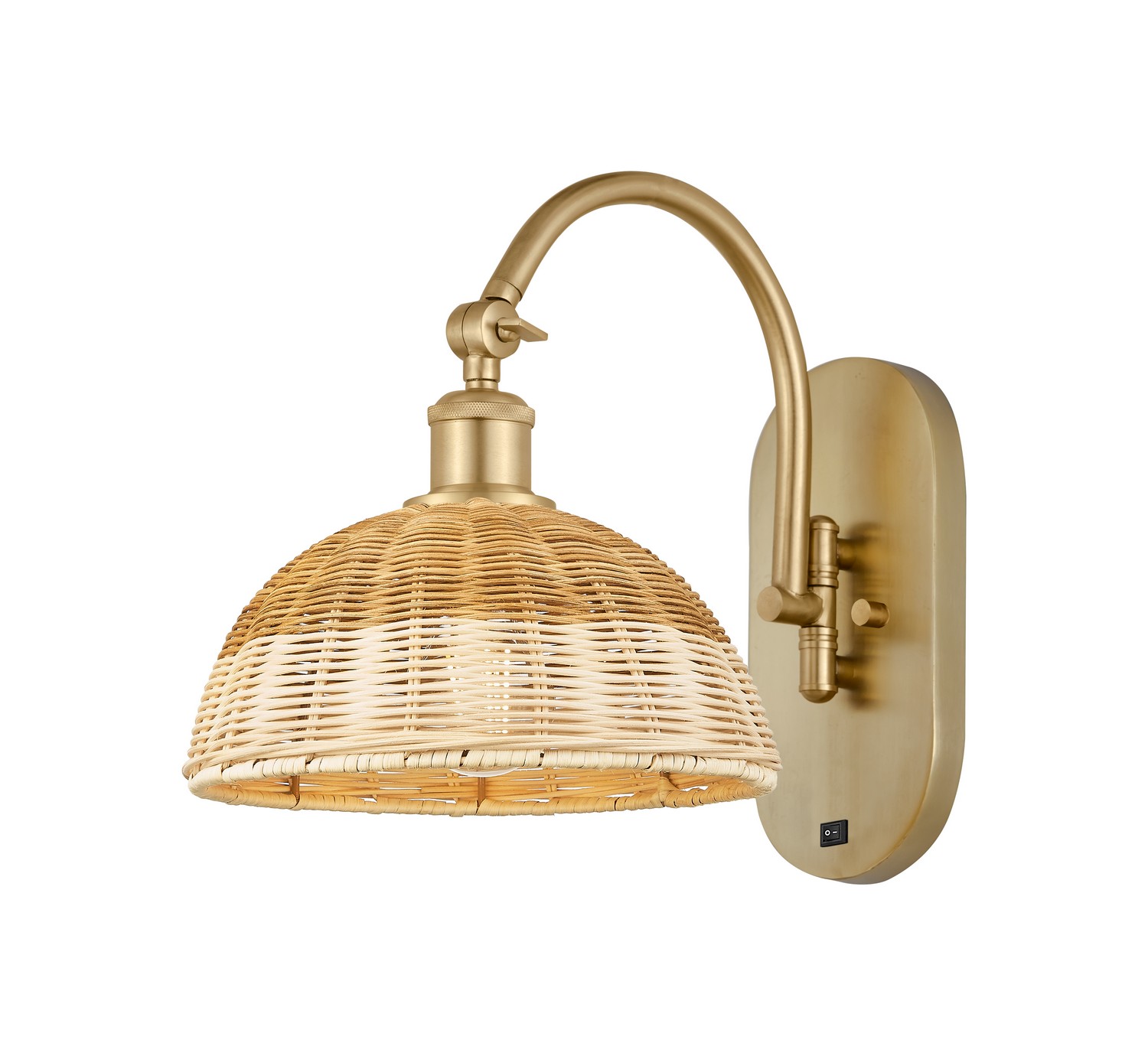 One Light Wall Sconce by Innovations - Ballston Collection, Satin Gold Finish - 918-1W-SG-NBD2-9-NAT