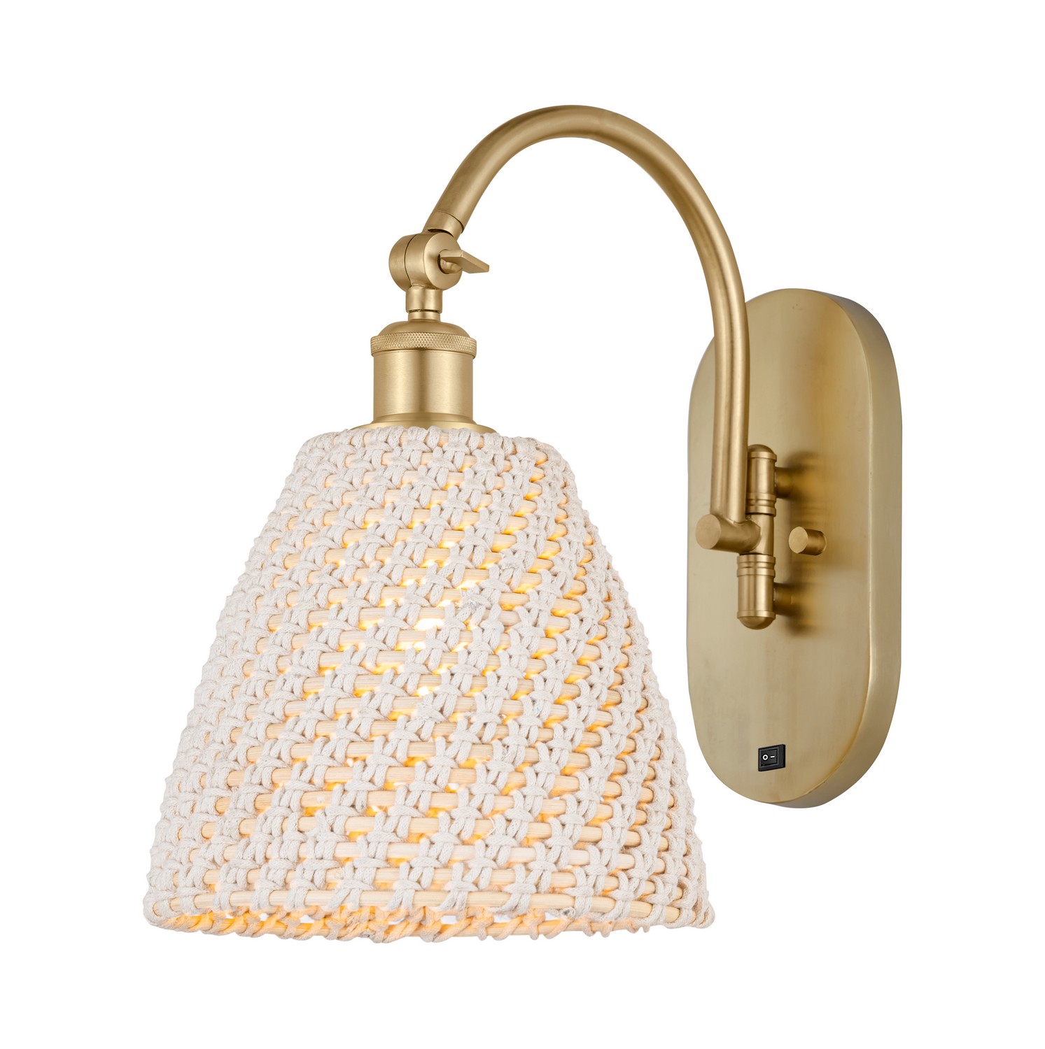 One Light Wall Sconce by Innovations - Ballston Collection, Satin Gold Finish - 918-1W-SG-NBD-9-NAT