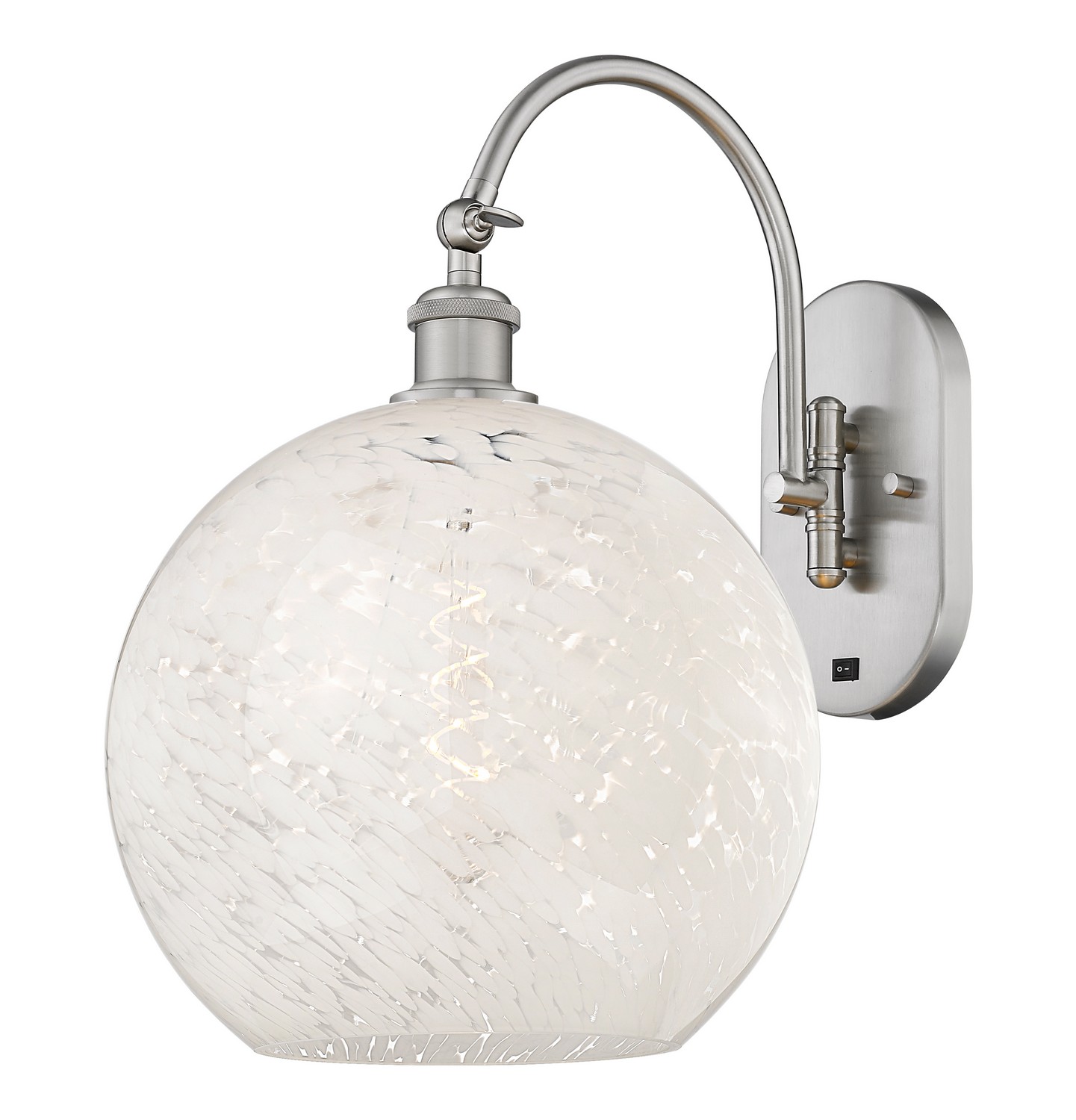 One Light Wall Sconce by Innovations - Ballston Collection, Brushed Satin Nickel Finish - 918-1W-SN-G1216-12WM