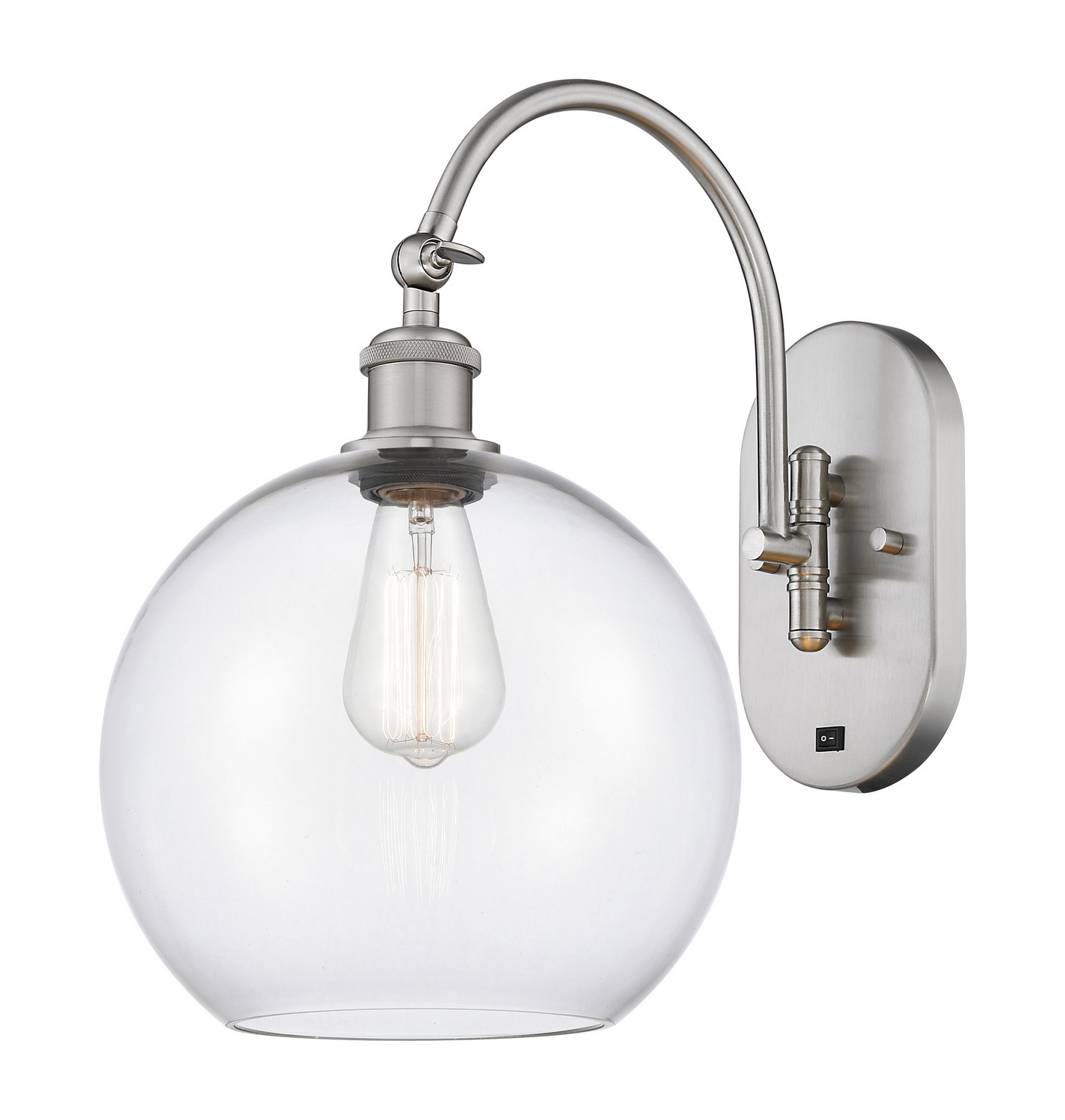 One Light Wall Sconce by Innovations - Ballston Collection, Brushed Satin Nickel Finish - 918-1W-SN-G122-10