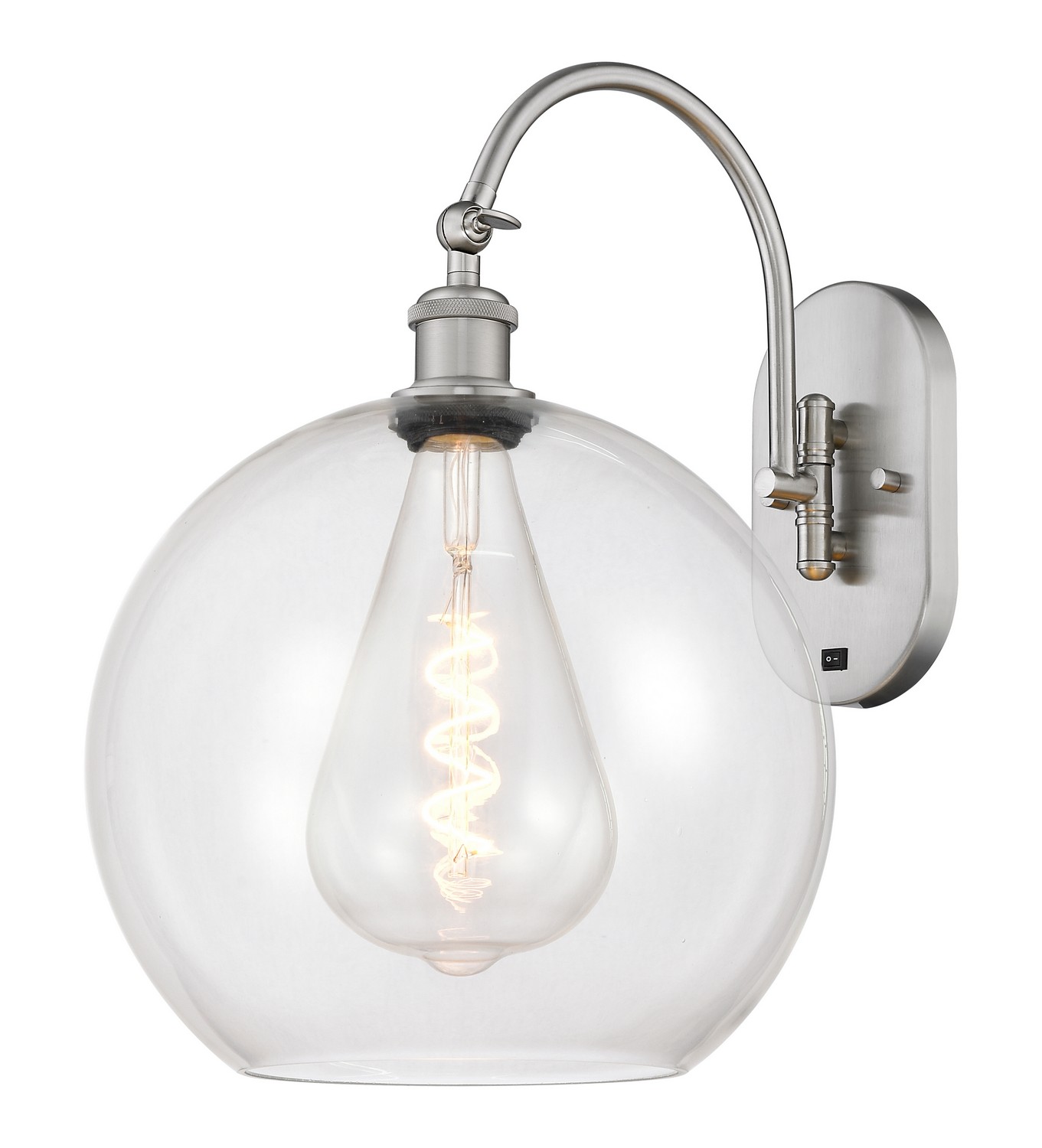 One Light Wall Sconce by Innovations - Ballston Collection, Brushed Satin Nickel Finish - 918-1W-SN-G122-12