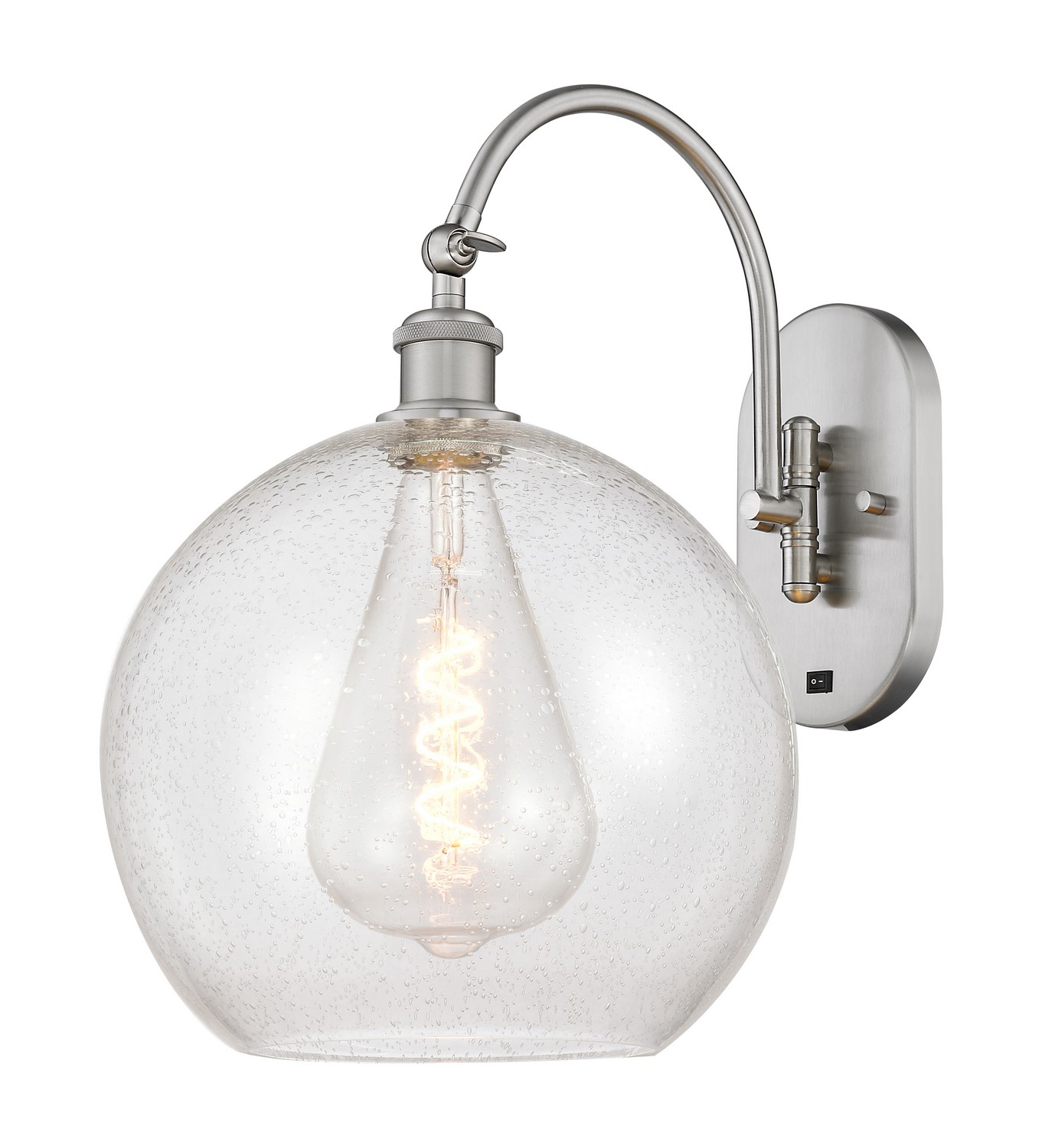 One Light Wall Sconce by Innovations - Ballston Collection, Brushed Satin Nickel Finish - 918-1W-SN-G124-12