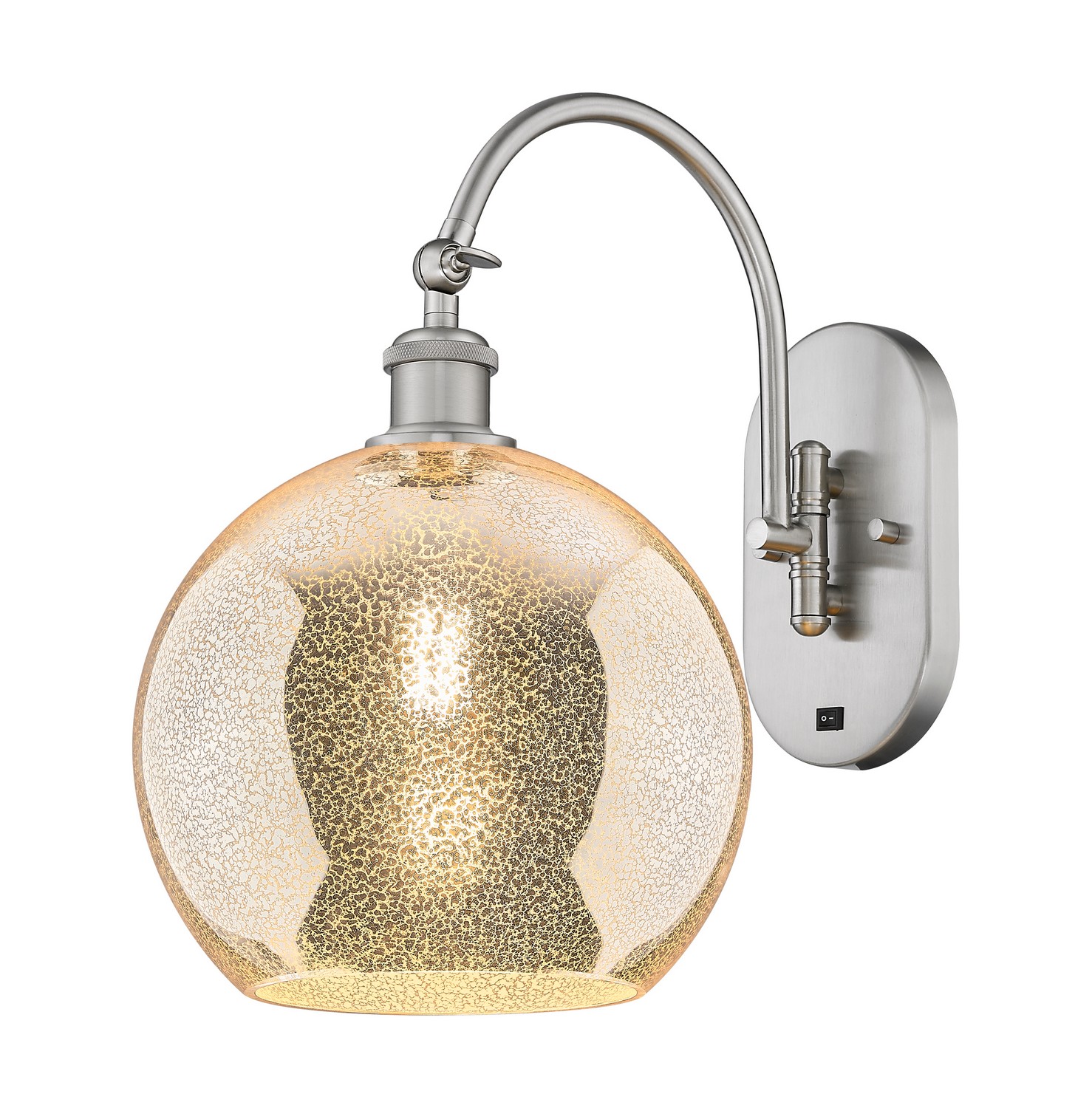 One Light Wall Sconce by Innovations - Ballston Collection, Brushed Satin Nickel Finish - 918-1W-SN-G128-10