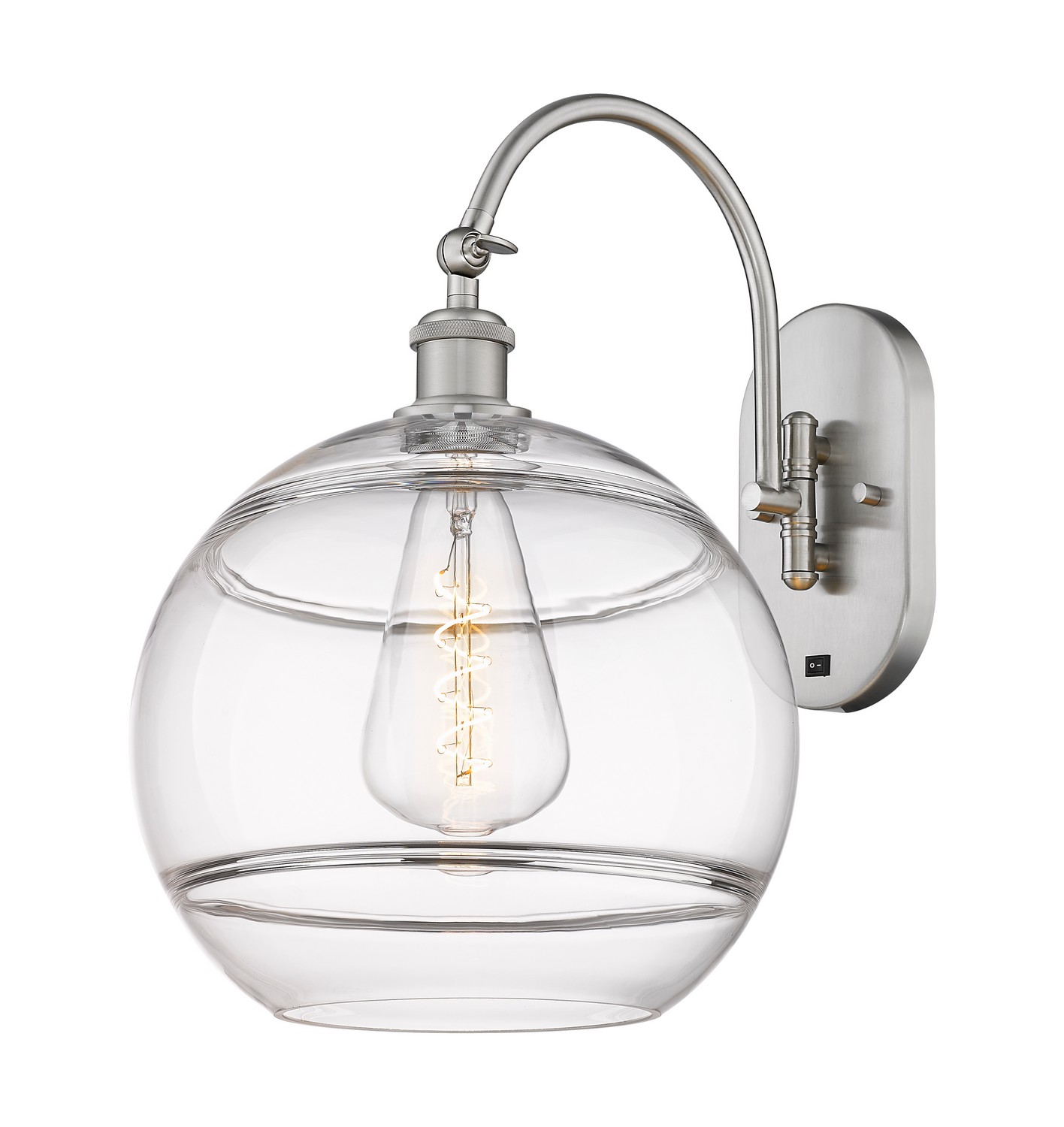 One Light Wall Sconce by Innovations - Ballston Collection, Brushed Satin Nickel Finish - 918-1W-SN-G556-12CL