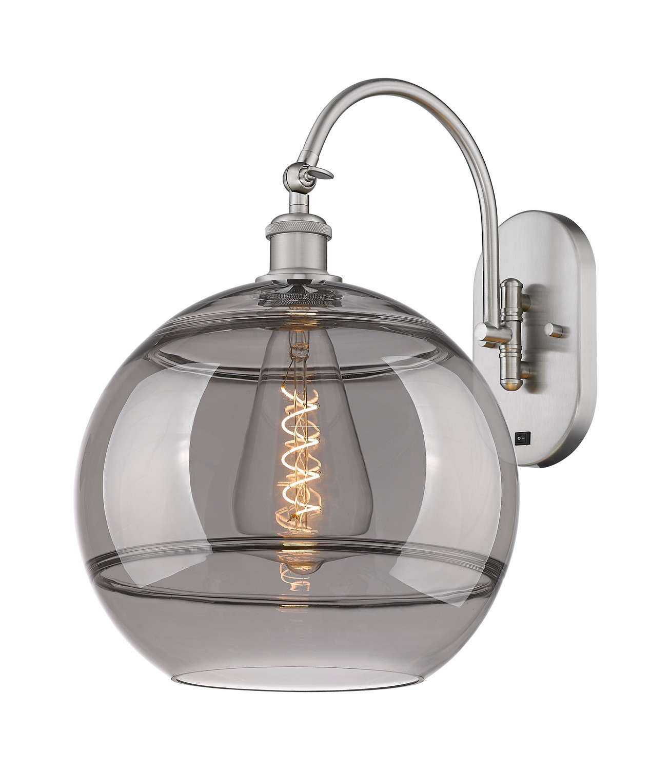 One Light Wall Sconce by Innovations - Ballston Collection, Brushed Satin Nickel Finish - 918-1W-SN-G556-12SM