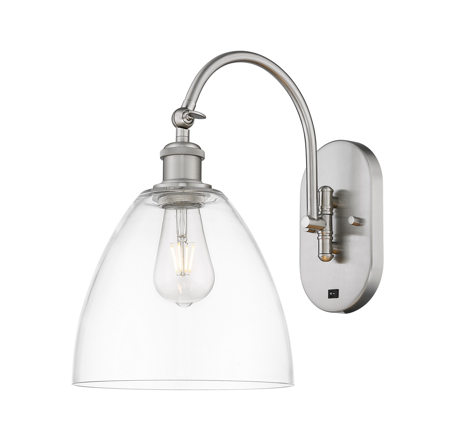 One Light Wall Sconce by Innovations - Ballston Collection, Brushed Satin Nickel Finish - 918-1W-SN-GBD-92