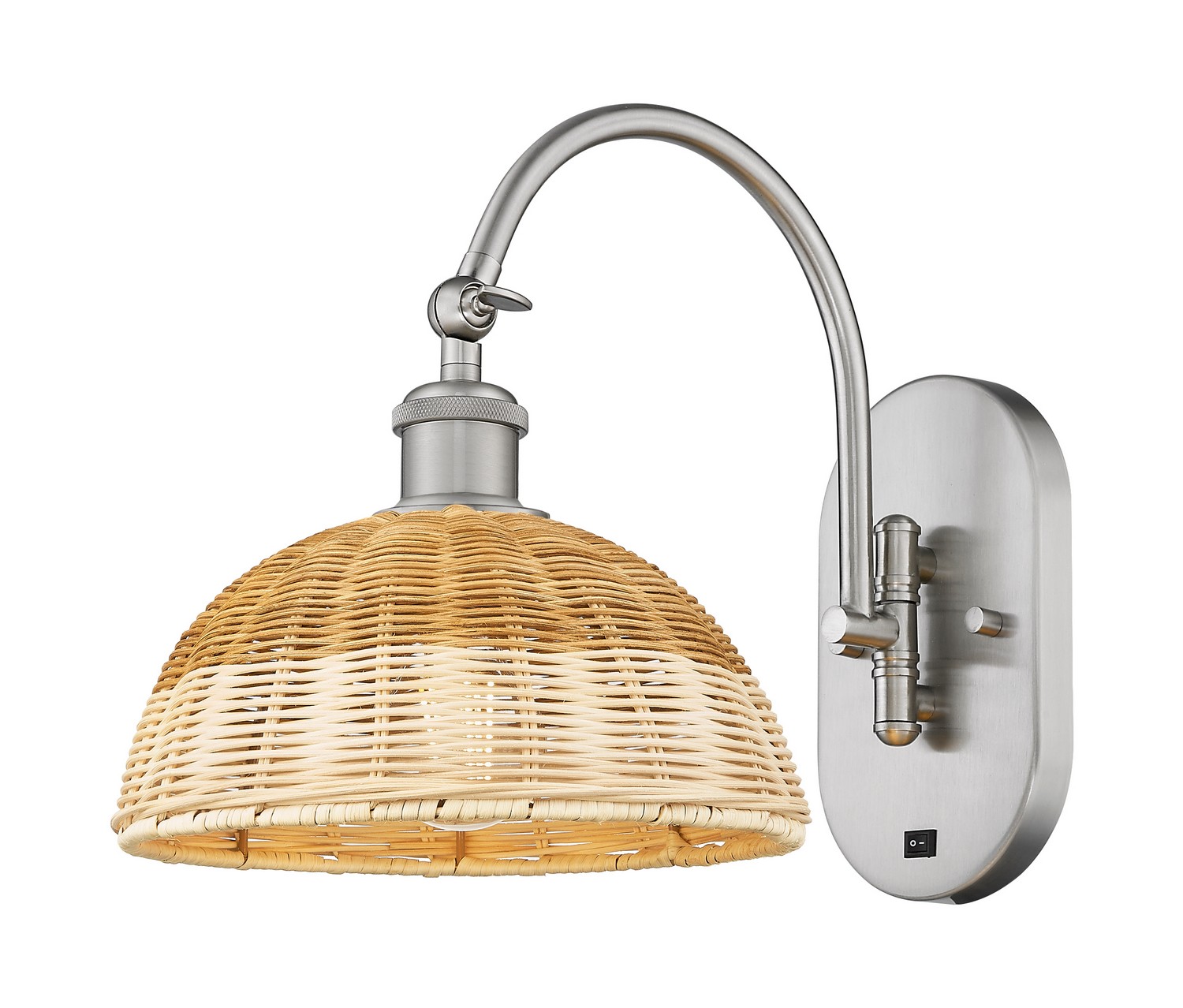 One Light Wall Sconce by Innovations - Ballston Collection, Brushed Satin Nickel Finish - 918-1W-SN-NBD2-9-NAT