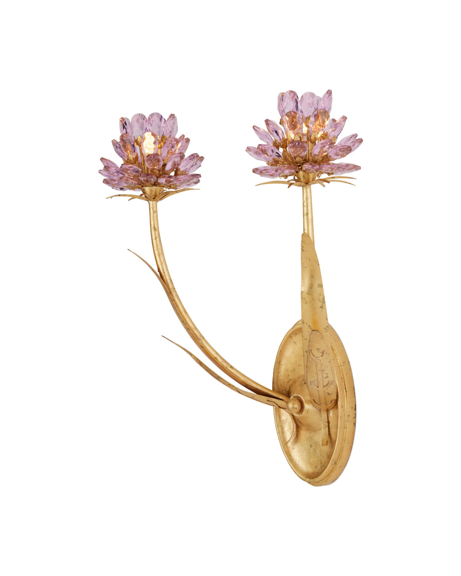 Pink Dutch Gold Leaf Wall Sconce From The Marilee Collection-image