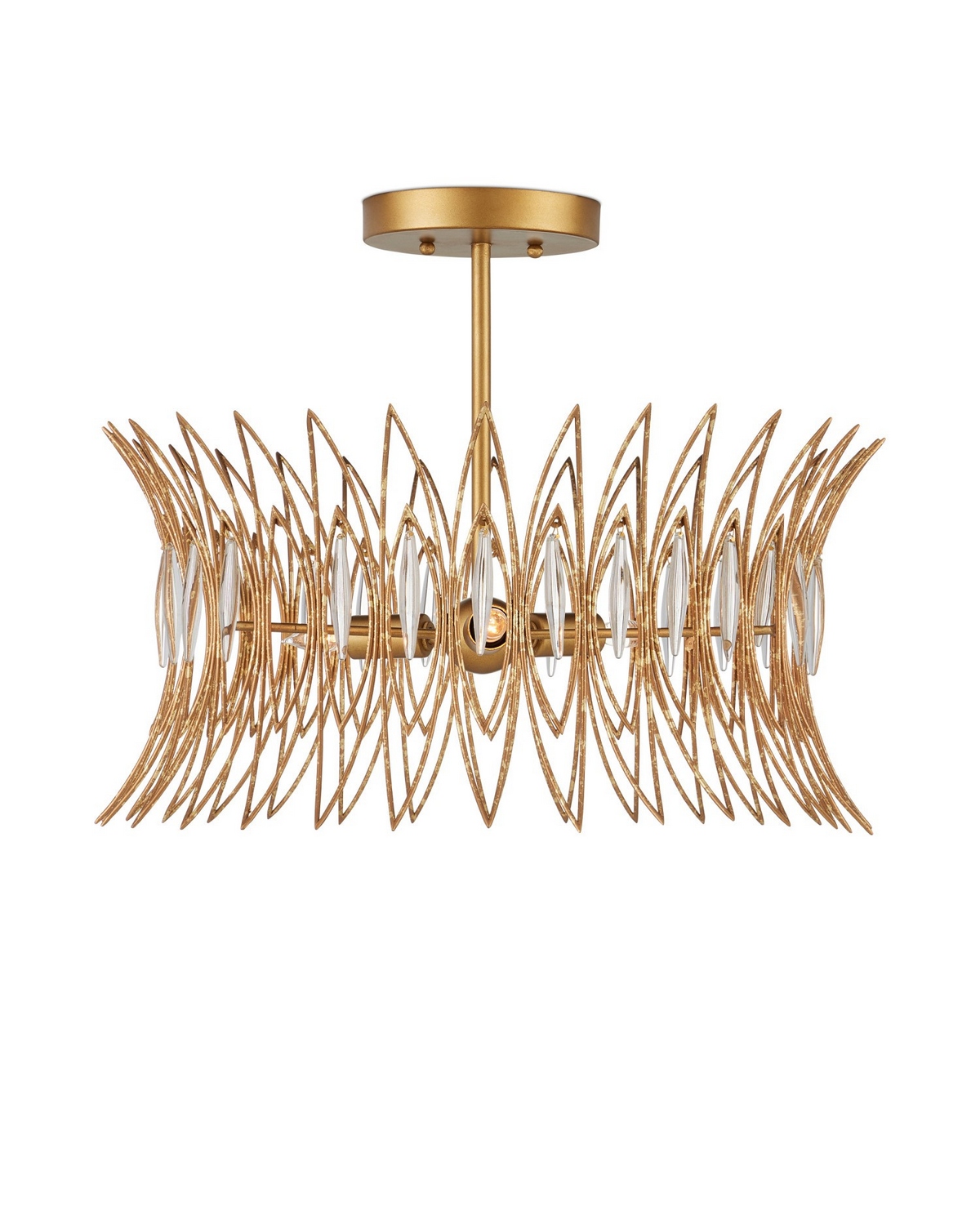 Photos - Chandelier / Lamp Wide Currey & Company Clear Luxor Gold Flush Mount from the Marquise Collection 9000-1325 
