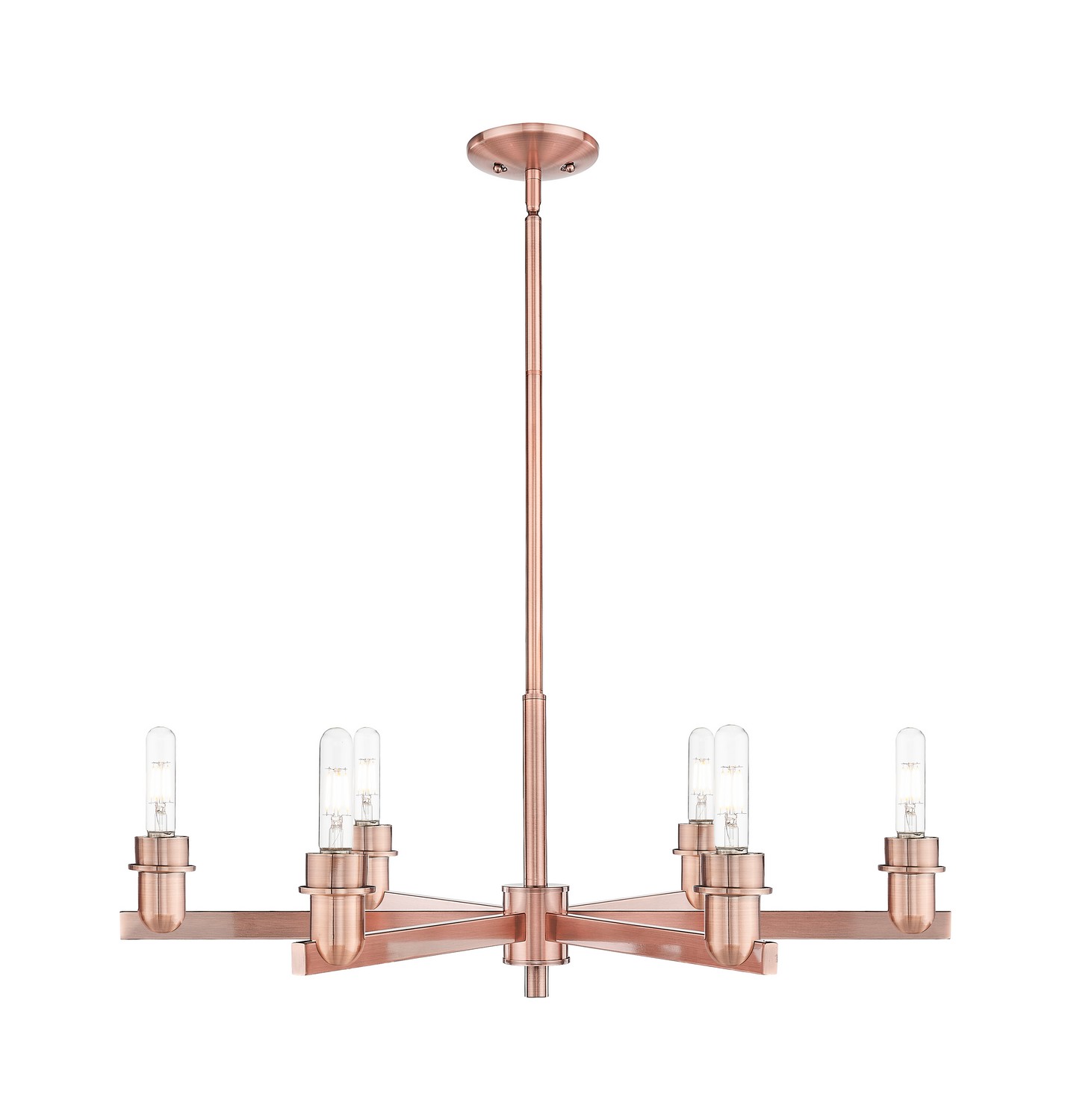 Six Light Chandelier by Innovations - Arcadia Collection, Antique Brass Finish - 716-6CR-AC