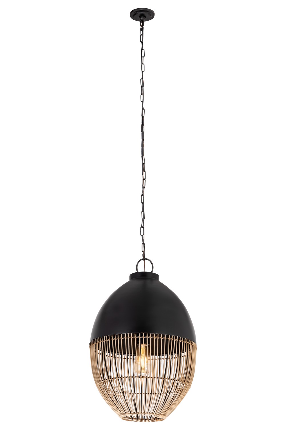 One Light Pendant by Innovations - Downtown Urban Collection, Matte Black Finish - 661-1P-BK-14NT