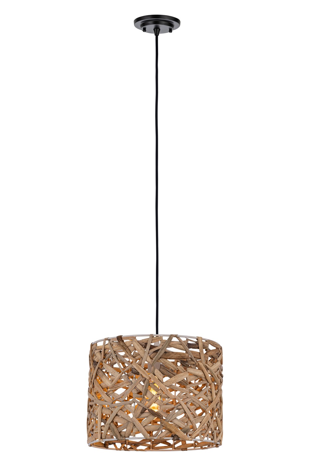 One Light Pendant by Innovations - Downtown Urban Collection, Matte Black Finish - 674-1P-BK-13NT