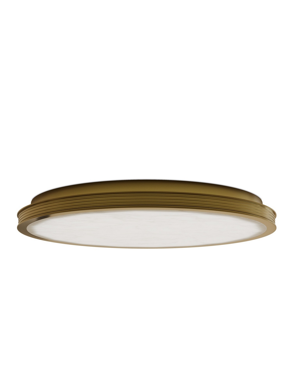 Natural Polished Antique Brass LED Flush Mount from the Aydan Collection