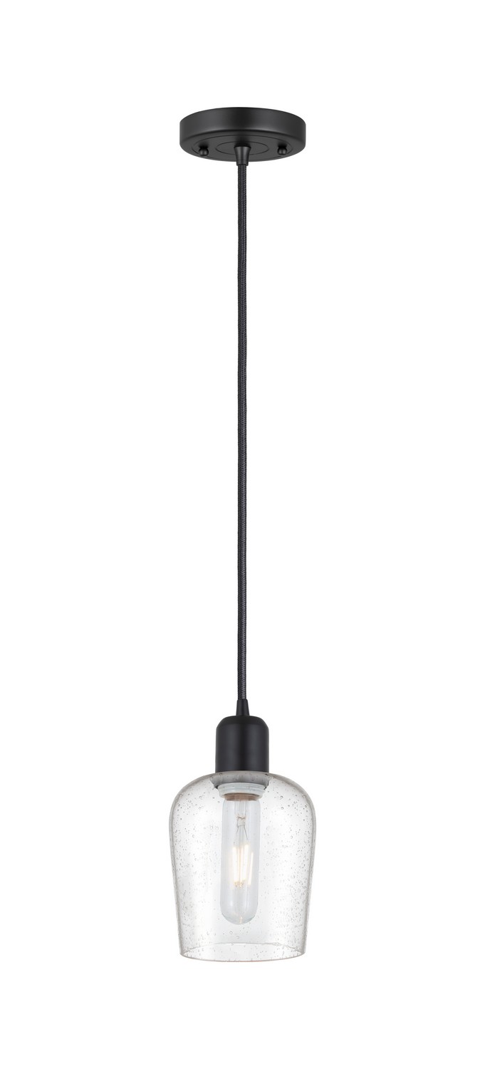 One Light Mini Pendant by Innovations - Austere Collection, Matte Black Finish - 900-1P-BK-G4204