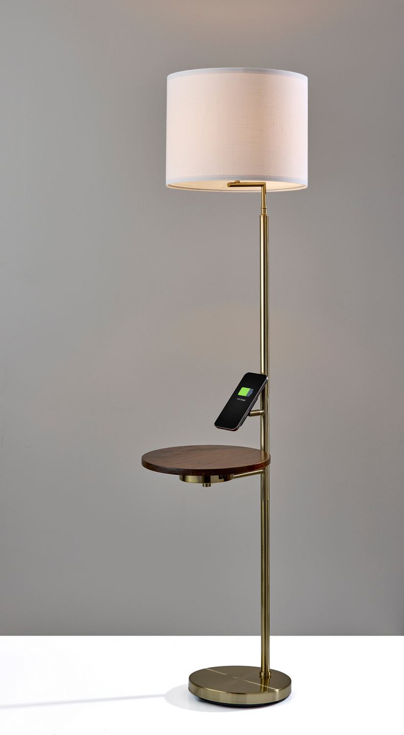 Adesso Rowe 56H Antique Brass Task Floor Lamp with Metal Shade (2621-21) | Quill