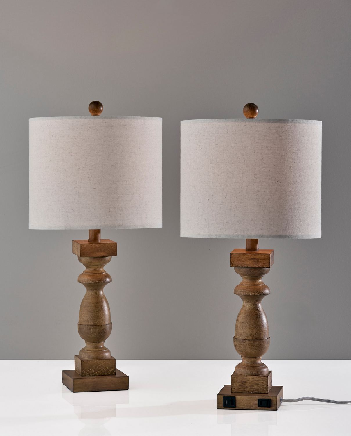 Simplee Adesso Jolene 24H Incandescent Table Lamp, Natural/Linen Fabric Shade, 2/Pack (SL0377-15) | Quill