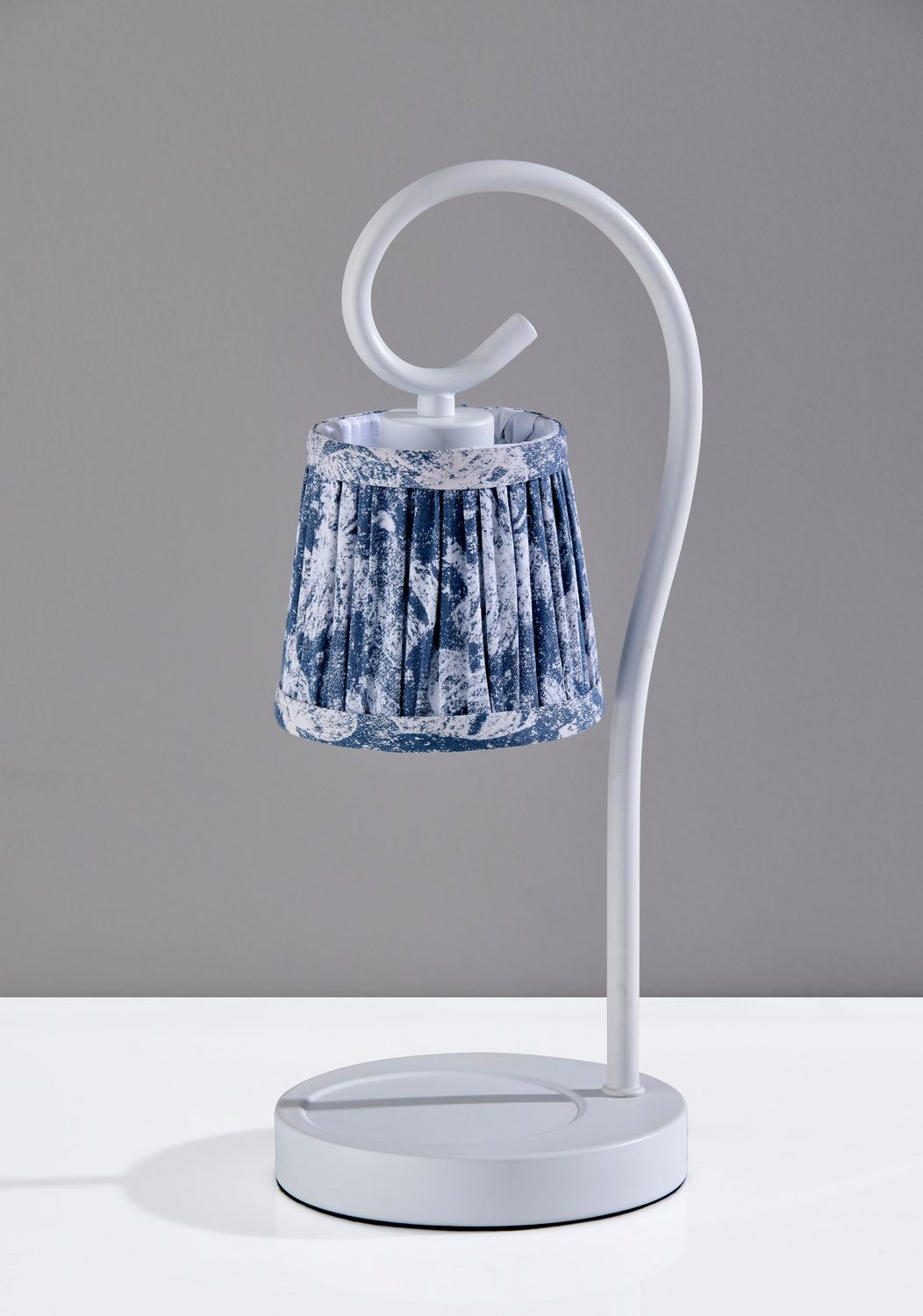 Simplee Adesso Perry Candlewarmer 14.5 Halogen Table Lamp, White/Blue Floral (SL1194-02) | Quill
