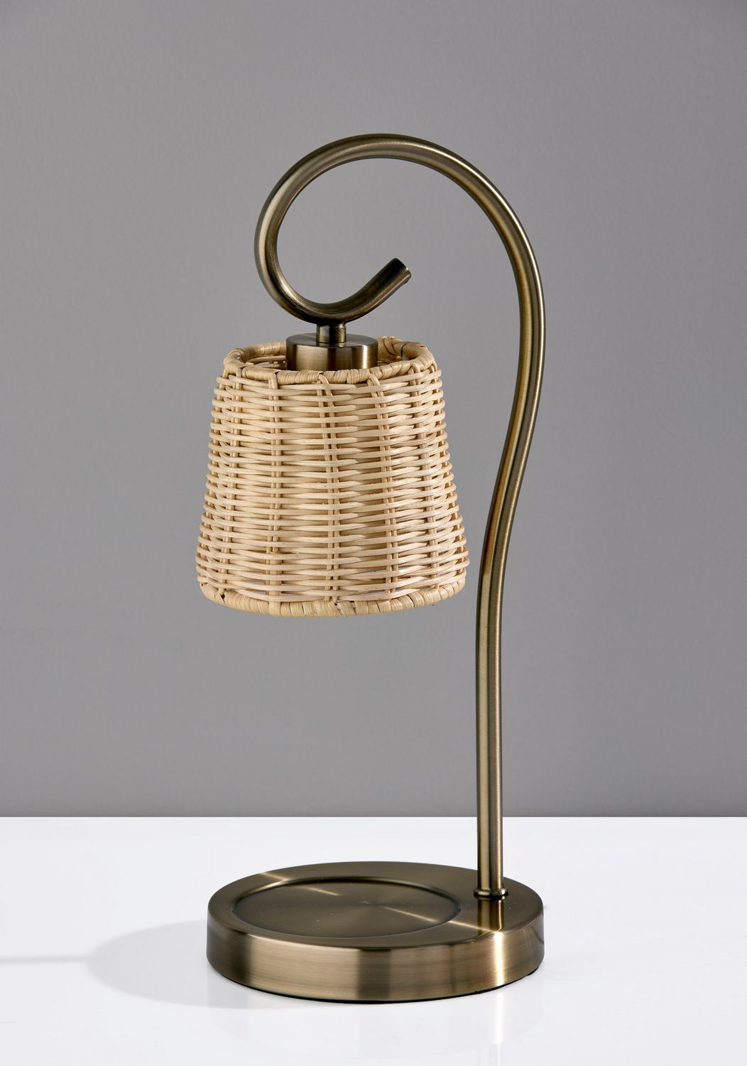 Adesso SL1194-12 Perry 14.5 inch 50 watt Antique Brass Candlewarmer Lamp Portable Light, Simplee Adesso