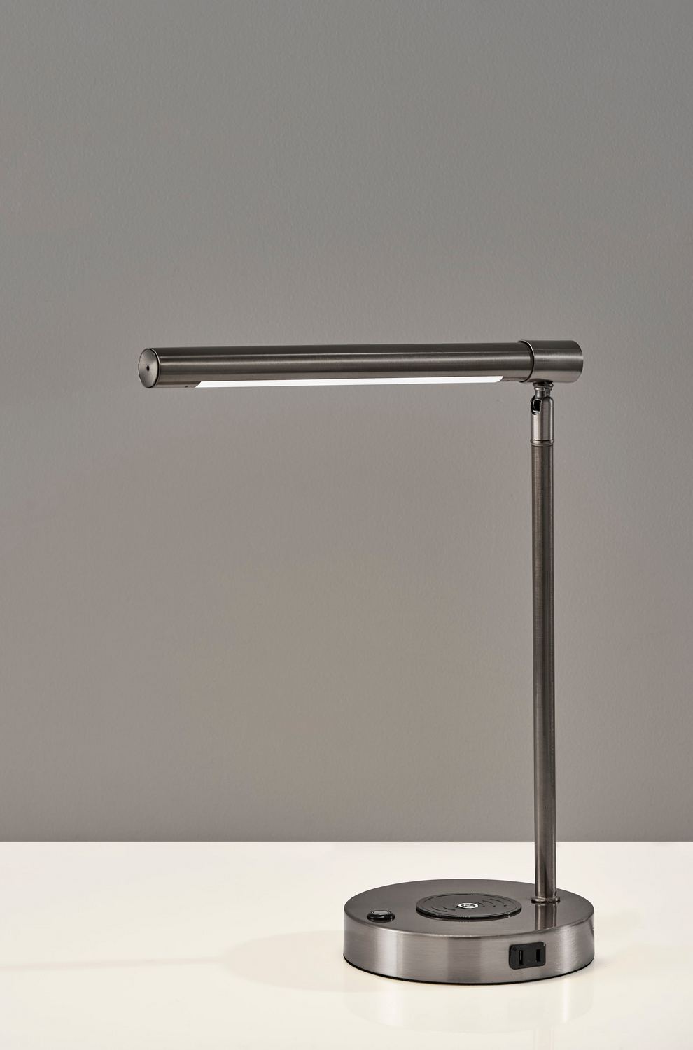 Adesso Dax LED Wireless Charging Desk Lamp, Brushed Steel (2611-22) | Quill