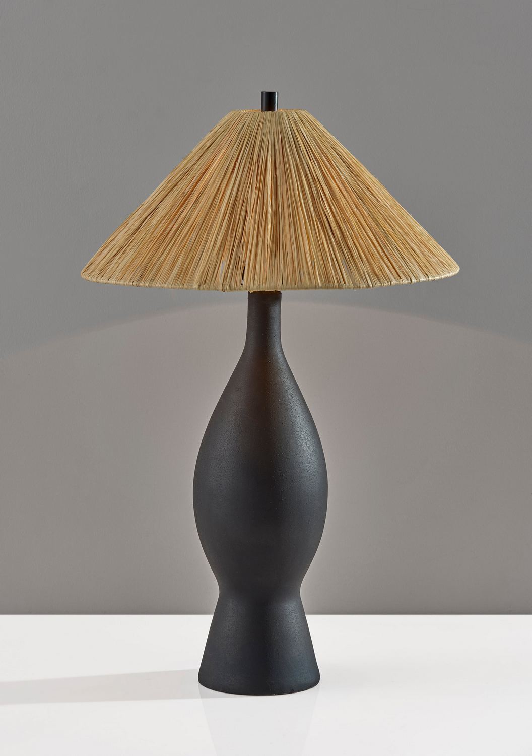 Black Roughed Ceramic Table Lamp from the Maren Collection