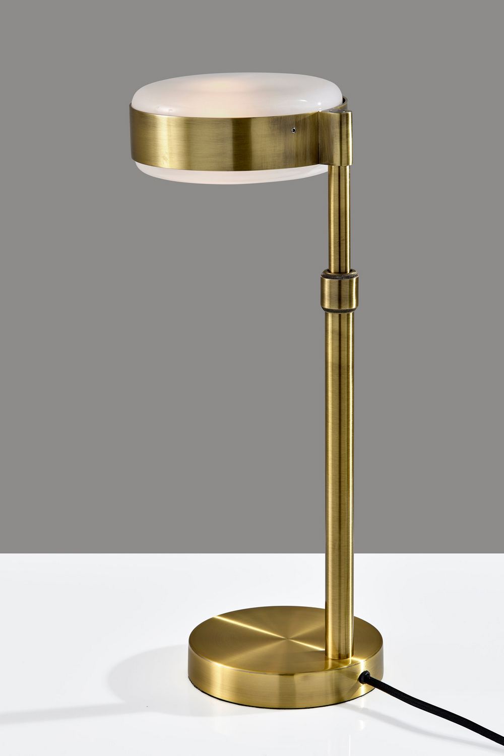 Adesso Linis 24 Incandescent Table Lamp, Antique Brass/White (AD9104-21) | Quill
