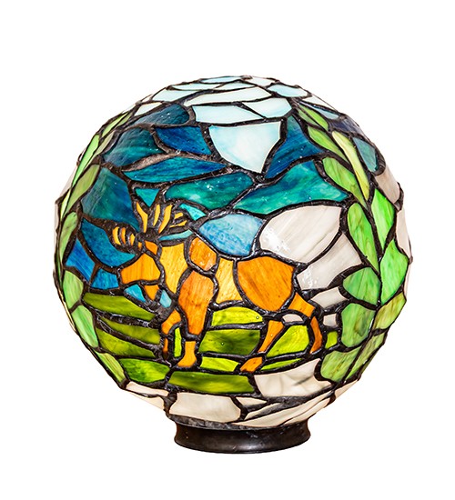 Every Meyda Tiffany item is a unique handcrafted work of art. Natural variations in the wide array of materials that we use to create each Meyda product make every item a masterpiece of its own. Photographs are a general representation of the product. Colors and designs will vary. Collection: Otter Lake Station Glass: Stained Glass Width: 8.00" Height: 8.50" Length: 8.00" Weight: 3.00 lb Country of Origin: CHINA