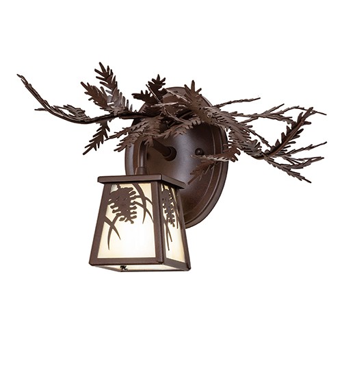 Pine Branch One Light Wall Sconce in Cafe Noir