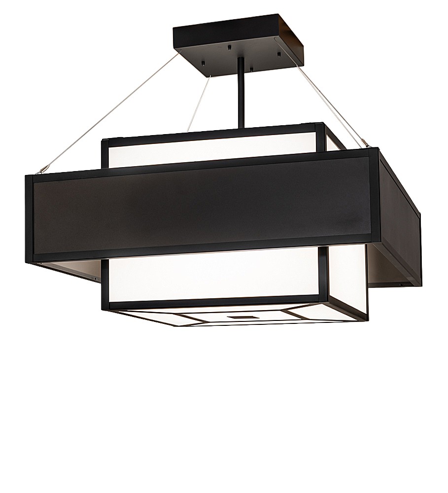 Umador Four Light Semi-Flush Mount in Blackwash & Bronze Metallic