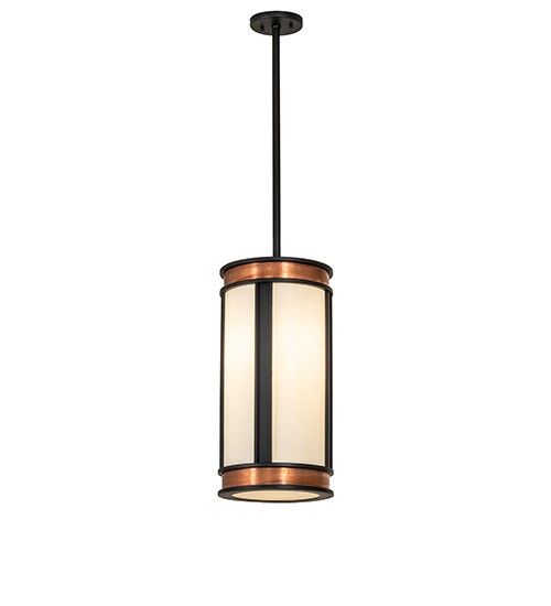 Every Meyda Tiffany item is a unique handcrafted work of art. Natural variations in the wide array of materials that we use to create each Meyda product make every item a masterpiece of its own. Photographs are a general representation of the product. Colors and designs will vary. Collection: Cilindro Finish: Wrought Iron And Vintage Copper Glass: Creme Carrare Idalight Width: 10.00" Height: 44.00" Length: 10.00" Weight: 18.00 lb Number of Bulbs: 1 Maximum Wattage: 60.00 W Bulb Type: A19 Bulb Base: E26 Material: Steel And Copper Country of Origin: USA Safety Rating: Damp