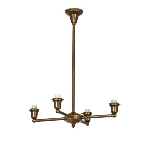 Every Meyda Tiffany item is a unique handcrafted work of art. Natural variations in the wide array of materials that we use to create each Meyda product make every item a masterpiece of its own. Photographs are a general representation of the product. Colors and designs will vary. Collection: Revival Finish: Vintage Brass Width: 26.00" Height: 34.00" Length: 26.00" Weight: 7.00 lb Number of Bulbs: 4 Maximum Wattage: 60.00 W Bulb Type: CA10 Bulb Base: E26 Material: Brass Country of Origin: USA Safety Rating: Damp