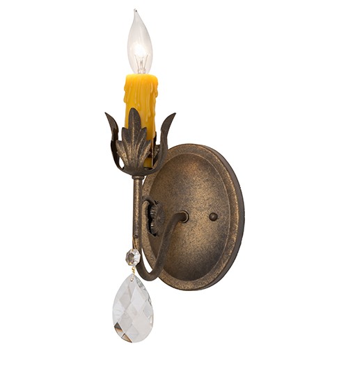 Every Meyda Tiffany item is a unique handcrafted work of art. Natural variations in the wide array of materials that we use to create each Meyda product make every item a masterpiece of its own. Photographs are a general representation of the product. Colors and designs will vary. Collection: Antonia Finish: Dark Smoke Width: 5.00" Height: 11.00" Length: 7.50" Weight: 1.50 lb Number of Bulbs: 1 Maximum Wattage: 40.00 W Bulb Type: B10 Bulb Base: E12 Material: Steel Country of Origin: USA Safety Rating: Damp