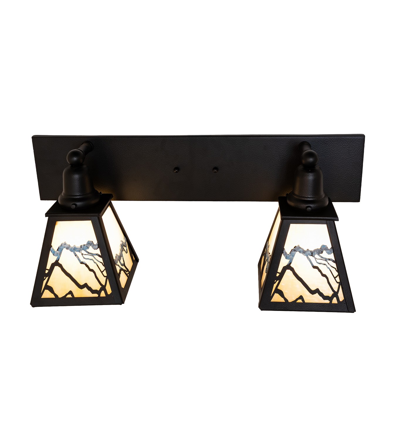 Telluride Magic Two Light Vanity in Black Satin Wrought Iron