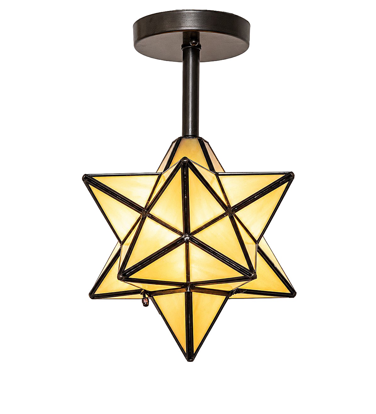 Moravian Star One Light Semi-Flush Mount in Craftsman Brown