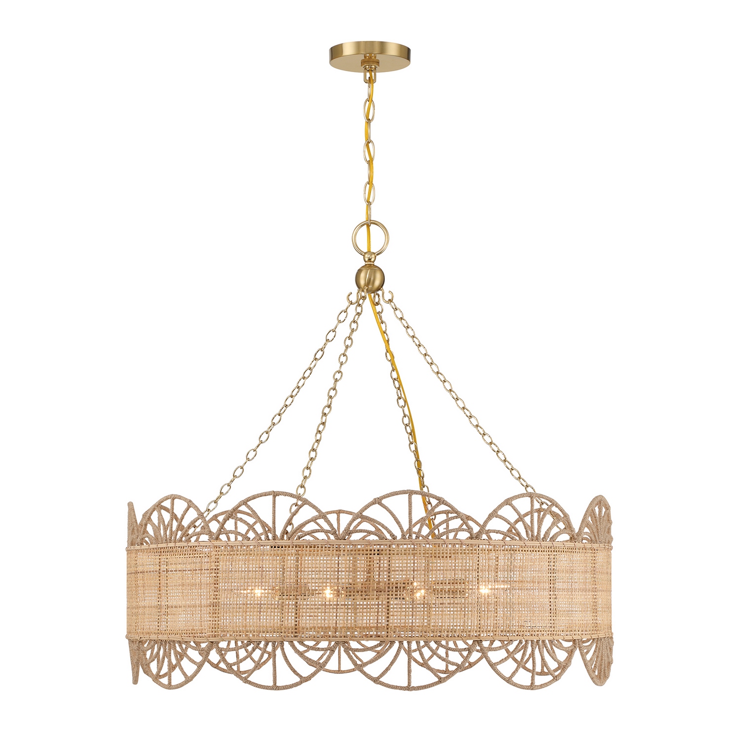 Shawnee Eight Light Chandelier in Warm Brass