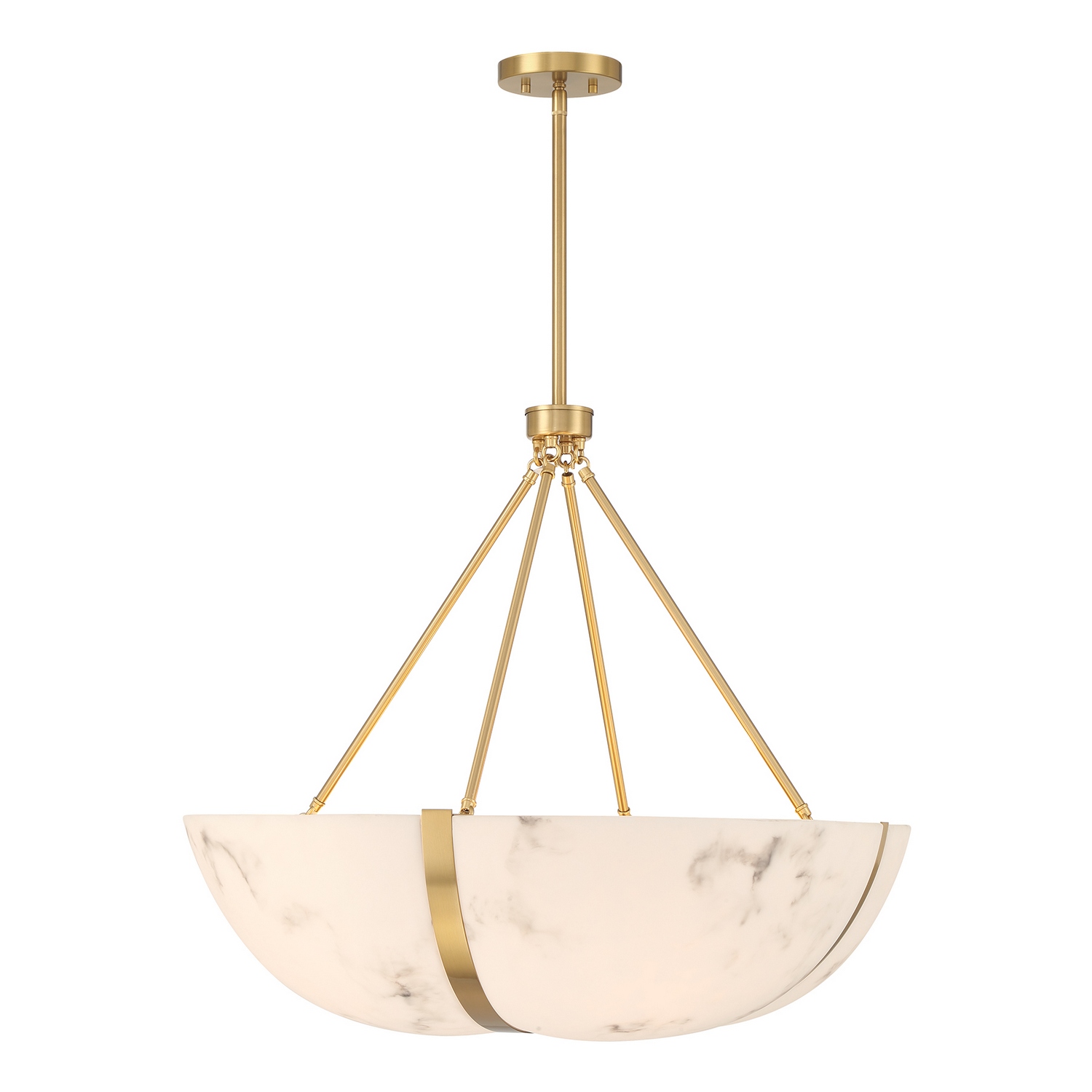 Chalfont Four Light Pendant in Warm Brass