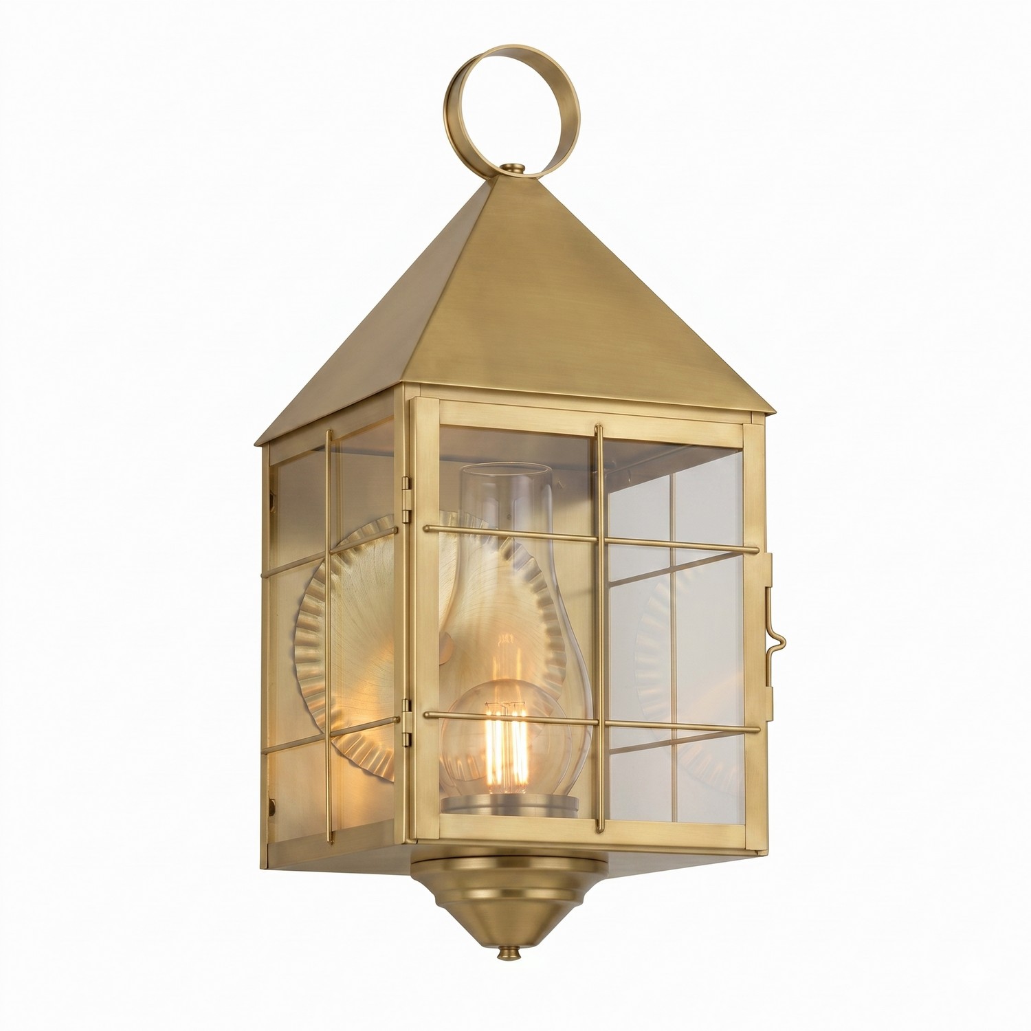 One Light Wall Sconce by Innovations - Ashford Collection, Antique Brass Finish - 9511-H-AB-CL-C