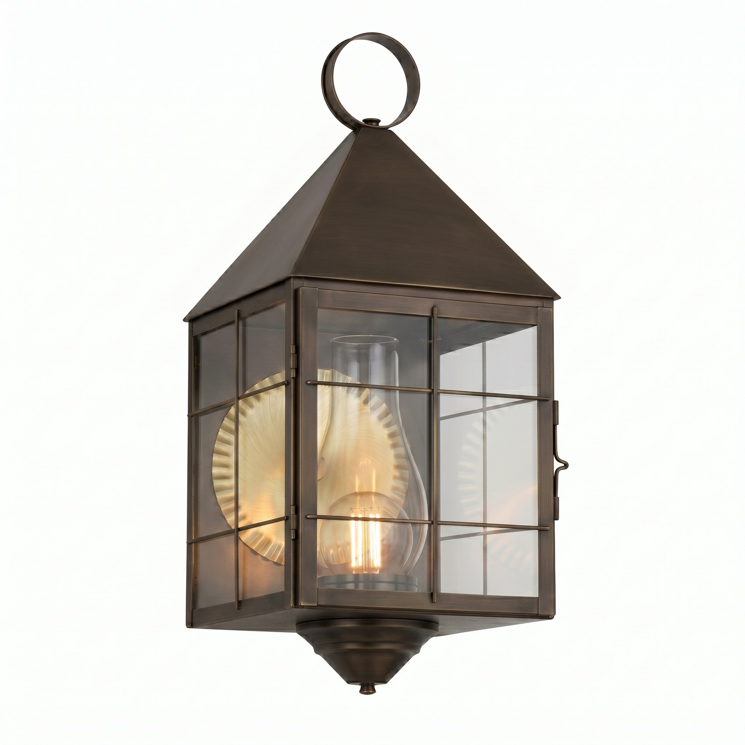 One Light Wall Sconce by Innovations - Ashford Collection, Dark Brass Finish - 9511-H-DB-CL-C