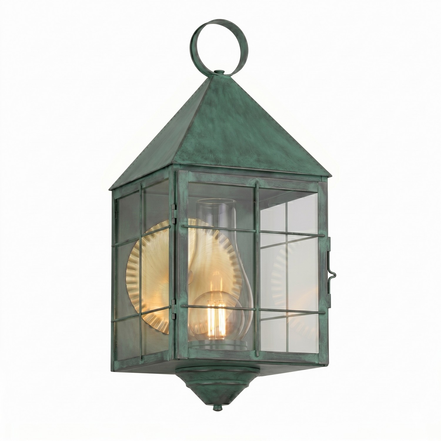 One Light Wall Sconce by Innovations - Ashford Collection, Verde Green Finish - 9511-H-VG-CL-C