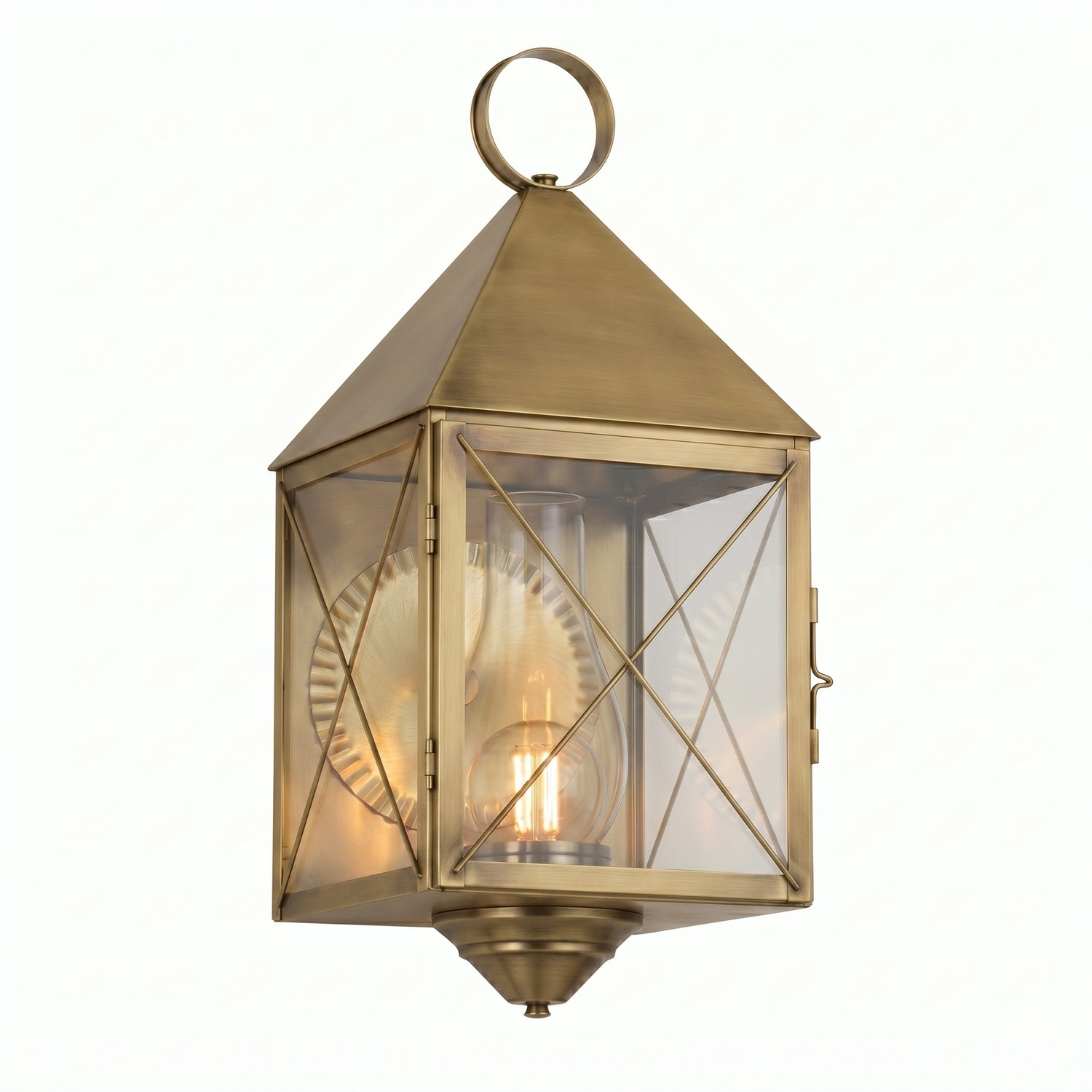 One Light Wall Sconce by Innovations - Ashford Collection, Antique Brass Finish - 9511-X-AB-CL-C