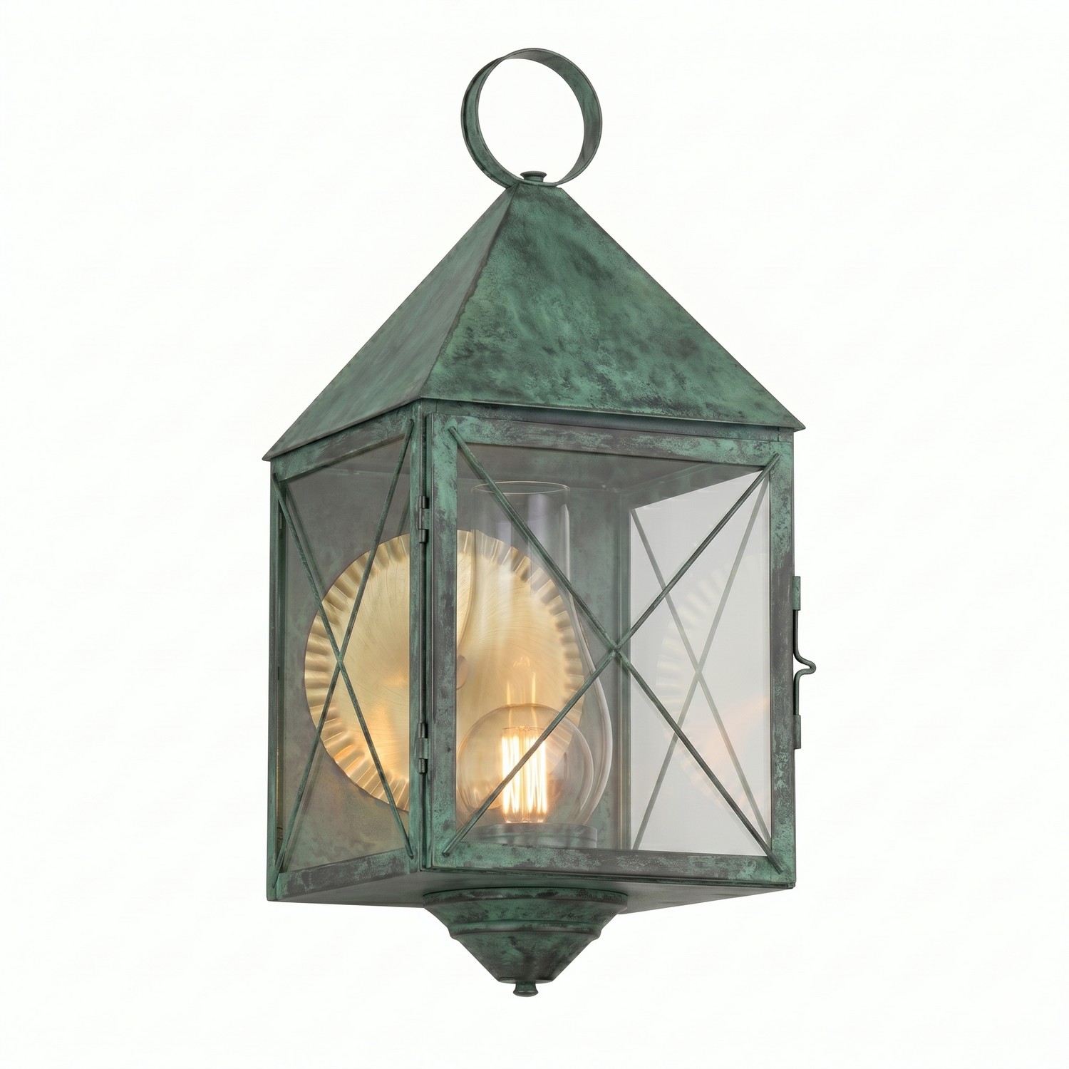 One Light Wall Sconce by Innovations - Ashford Collection, Verde Green Finish - 9511-X-VG-CL-C