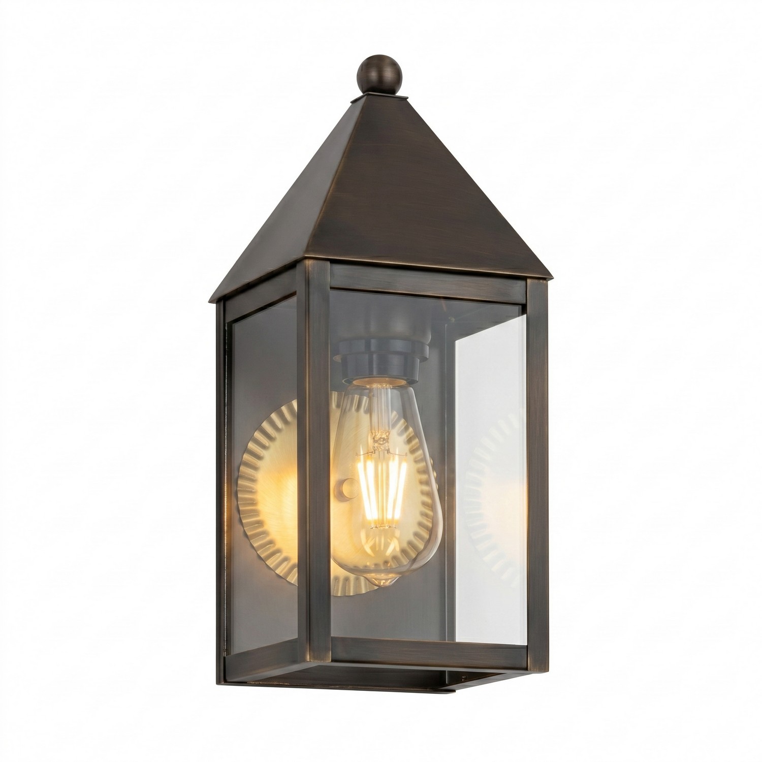 One Light Wall Sconce by Innovations - Ashford Collection, Dark Brass Finish - 9521-DB-CL