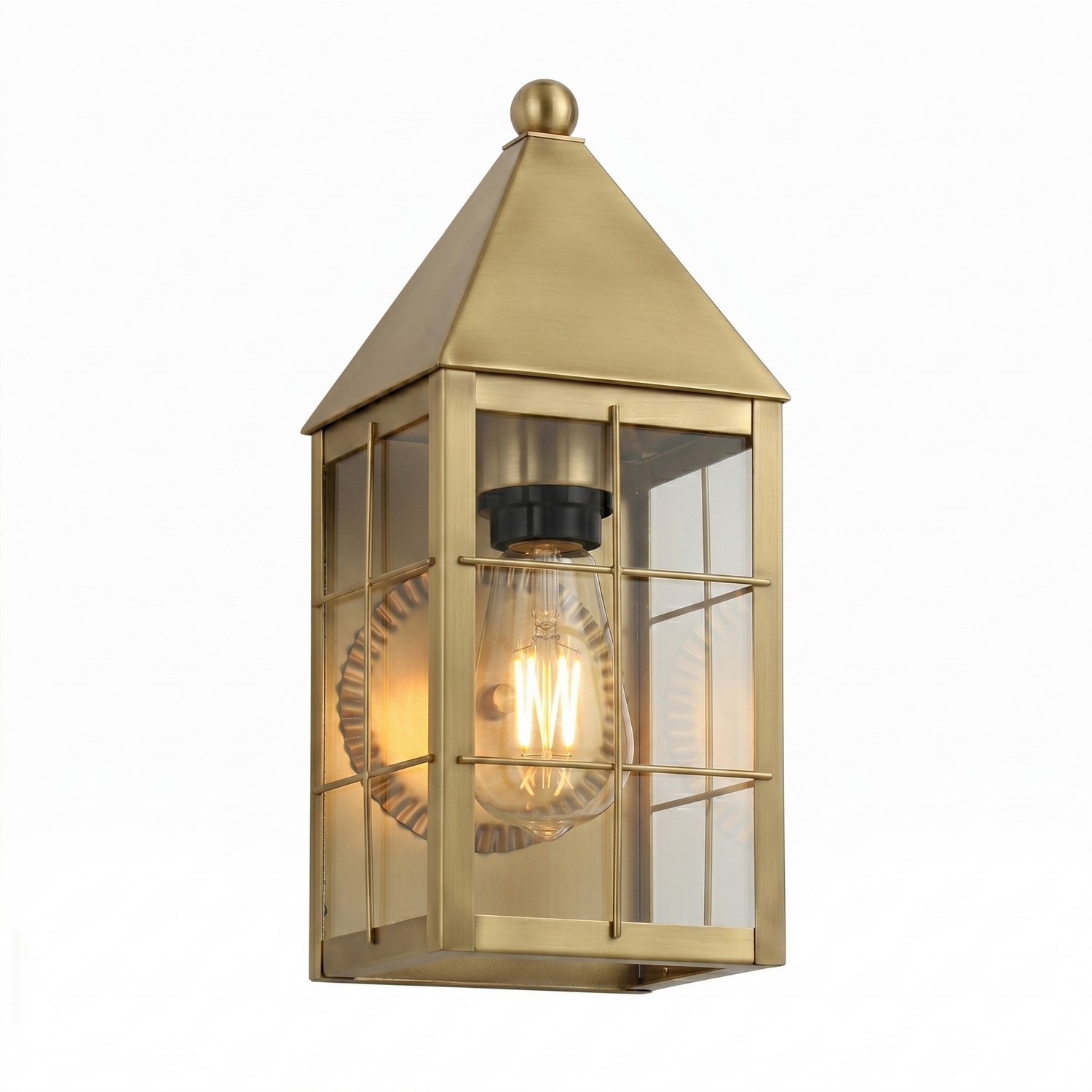 One Light Wall Sconce by Innovations - Ashford Collection, Antique Brass Finish - 9521-H-AB-CL