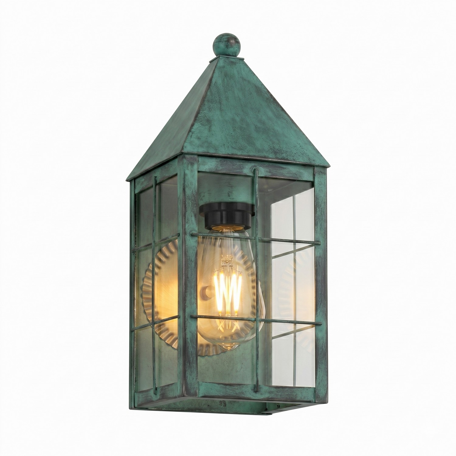 One Light Wall Sconce by Innovations - Ashford Collection, Verde Green Finish - 9521-H-VG-CL