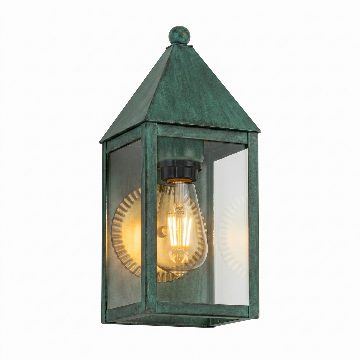One Light Wall Sconce by Innovations - Ashford Collection, Verde Green Finish - 9521-VG-CL