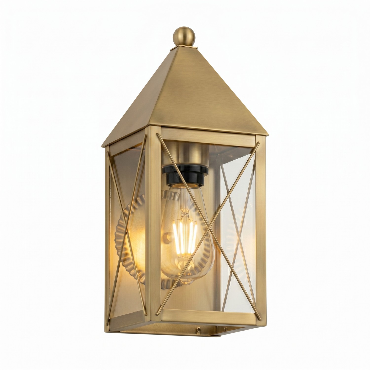 One Light Wall Sconce by Innovations - Ashford Collection, Antique Brass Finish - 9521-X-AB-CL