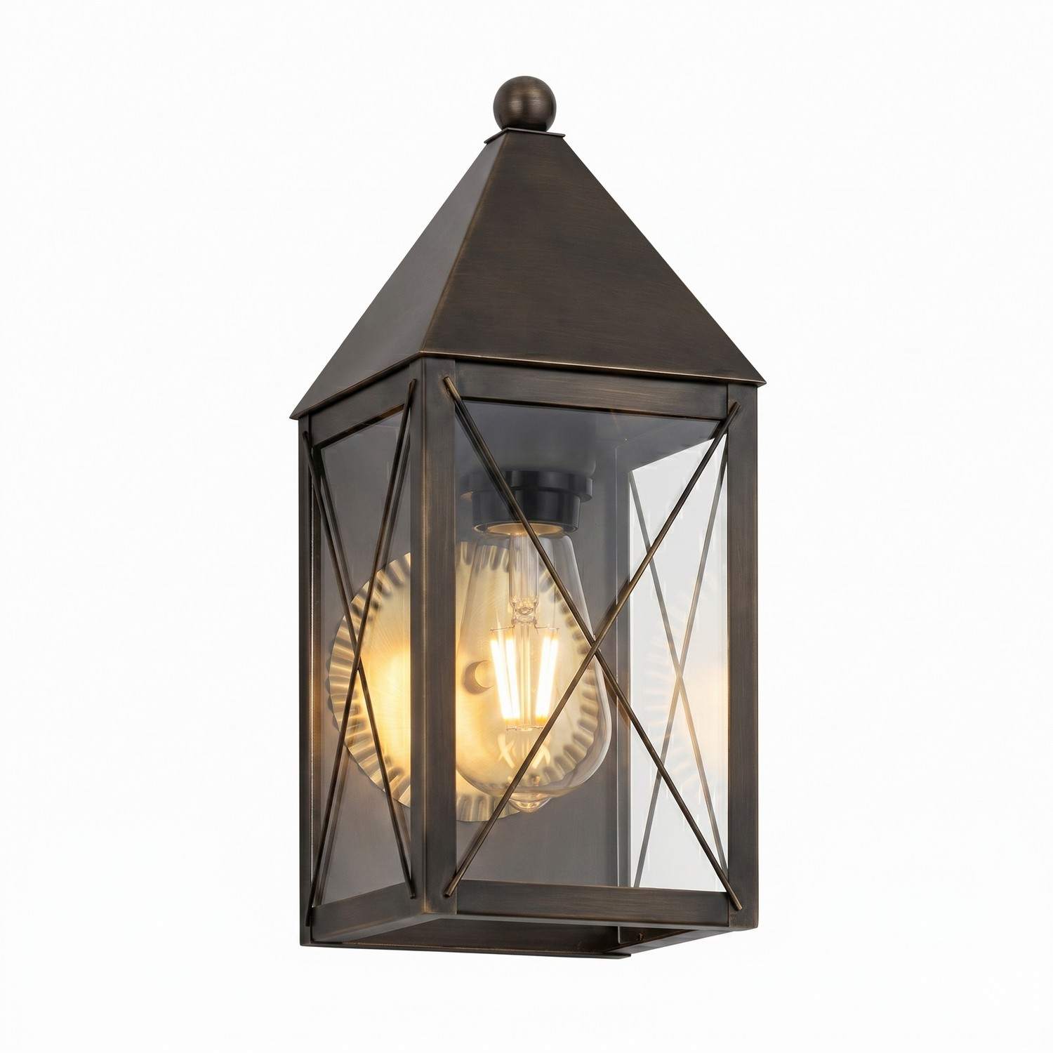 One Light Wall Sconce by Innovations - Ashford Collection, Dark Brass Finish - 9521-X-DB-CL