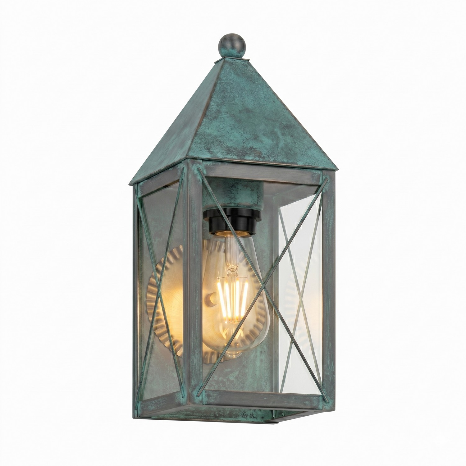 One Light Wall Sconce by Innovations - Ashford Collection, Verde Green Finish - 9521-X-VG-CL
