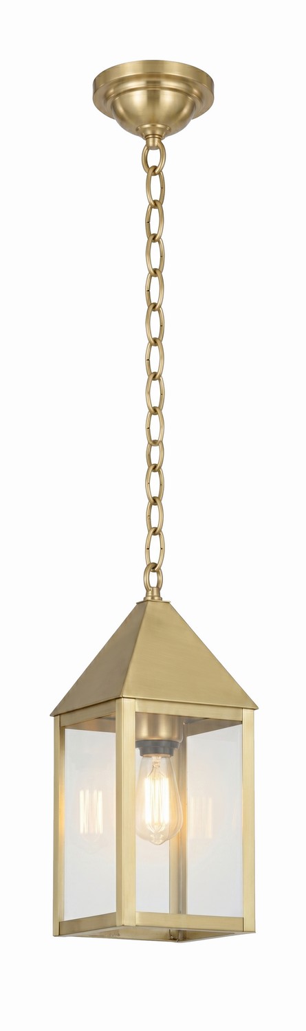 One Light Pendant by Innovations - Ashford Collection, Antique Brass Finish - 9522-AB-CL