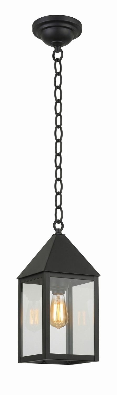 One Light Pendant by Innovations - Ashford Collection, Matte Black Finish - 9522-BK-CL