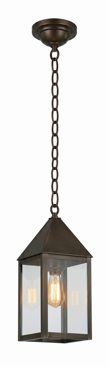 One Light Pendant by Innovations - Ashford Collection, Dark Brass Finish - 9522-DB-CL